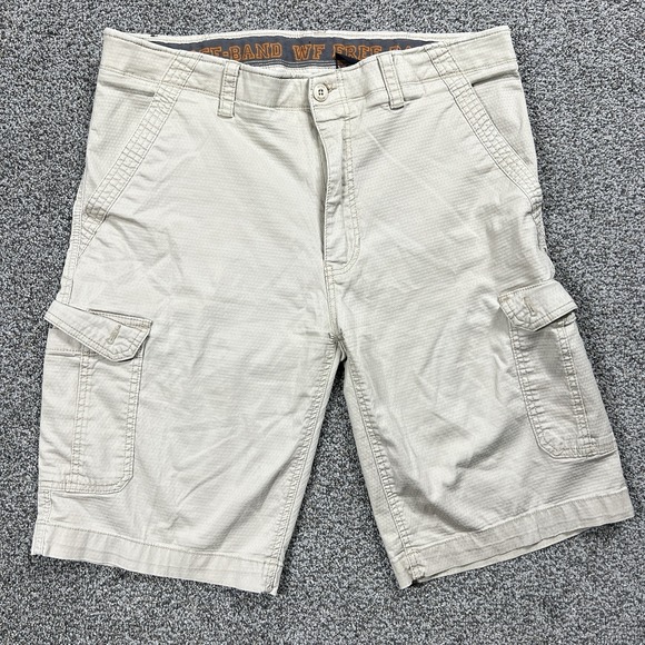 Wear First Shorts Mens 36 Tan Cargo Pockets 11" Stretch Utility Hiking Outdoor - Picture 1 of 9